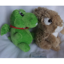 Zwei Plüschtiere - Sparkasse  Plüschtier Dino und Toffifee Oryxgreen Hase