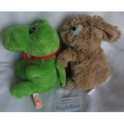 Zwei Plüschtiere - Sparkasse  Plüschtier Dino und Toffifee Oryxgreen Hase