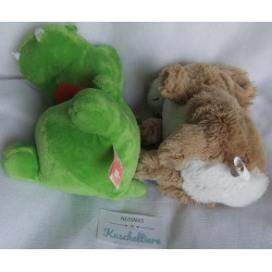 Zwei Plüschtiere - Sparkasse  Plüschtier Dino und Toffifee Oryxgreen Hase