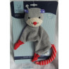 Sterntaler - Schmusetuch - Katze Kira mit Rasselgeräusch - grau, rot, blau mit Sternchen - ca. 20 cm lang