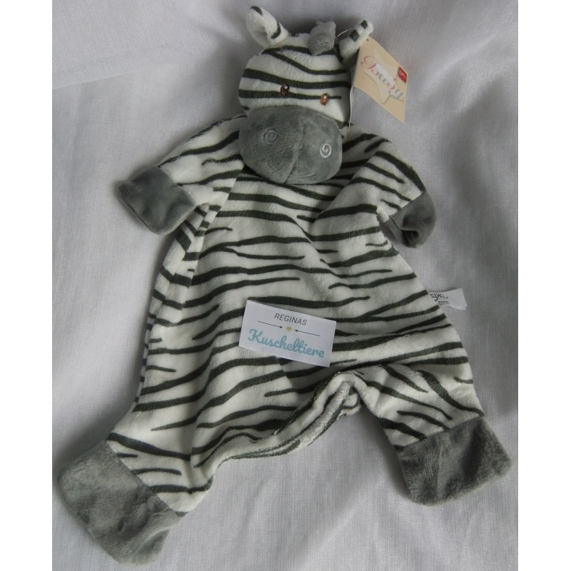 Suki - Geese Design Trends - Schmusetuch - Zebra - grau-weiß gestreift, grau - ca. 35 cm lang