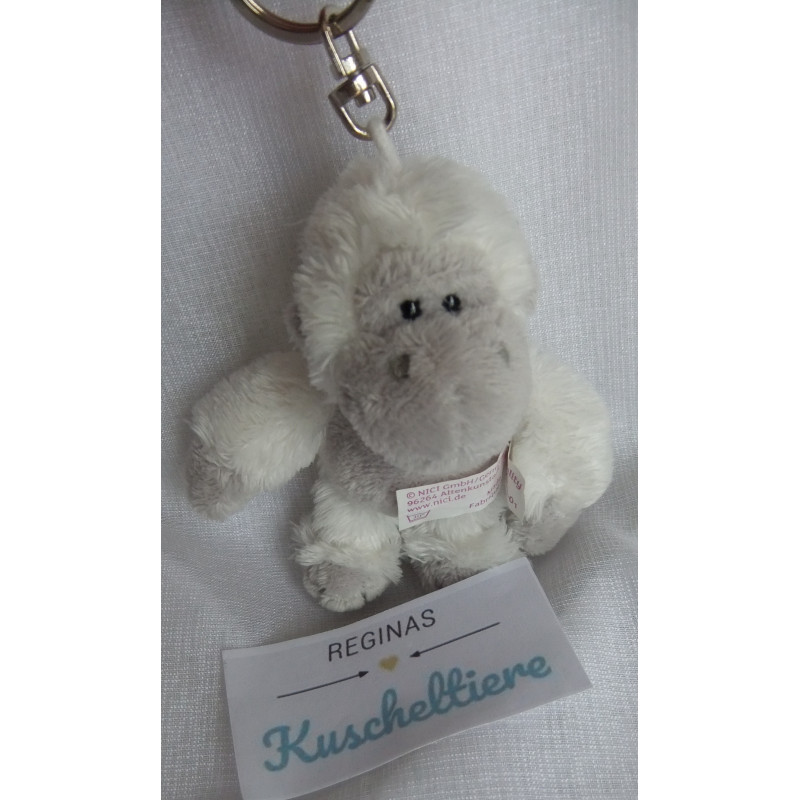Nici - Schlüsselanhänger - Limited Edition - White Collection - Gorilla - weiß, grau - ca. 9 cm  groß