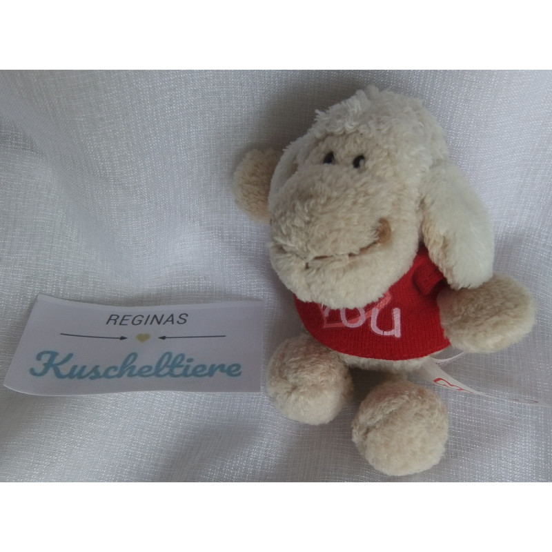 Nici - Schlüsselanhänger - Schaf Jolly Mäh mit Shirt Schriftzug I love you - pink - ca. 10 cm groß - Schlenker