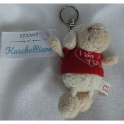 Nici - Schlüsselanhänger - Schaf Jolly Mäh mit Shirt Schriftzug I love you - pink - ca. 10 cm  groß - Schlenker