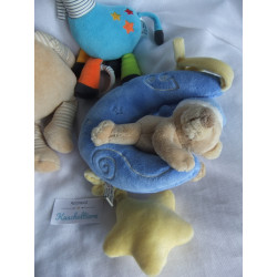 Vier Spieluhren - Topomini Giraffe und Schaf - Uni-Toys Bär im Mond - MaxiMo Bär