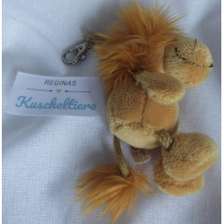 Nici - Schlüsselanhänger / Karabinerhaken - Löwe braun mit Herzchenapplikation rot - ca. 12 cm  groß - Schlenker