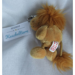 Nici - Schlüsselanhänger / Karabinerhaken - Löwe braun mit Herzchenapplikation rot - ca. 12 cm  groß - Schlenker