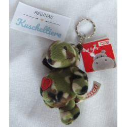 Nici - Schlüsselanhänger - Nilpferd Bud Belly camouflage mit kleinem roten Herzchen auf dem Bauch - ca. 9 cm groß