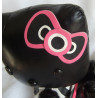 Sanrio Co.  Hello Kitty Mac Cosmetics - Katze aus Kunstleder mit einem gestreiften Lackkleid - ca. 21 cm groß - sitzend