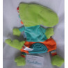 Fehn - Schmusetuch - Krokodil - grün, orange, bunte Motive - mit Beißecke -  ca. 23 cm lang