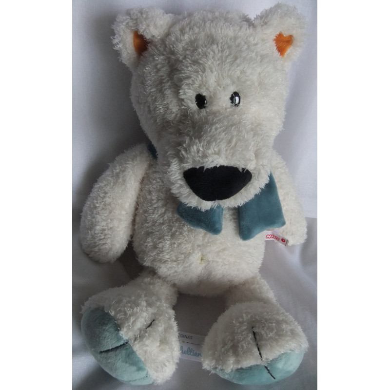 Nici - Plüschtier - Eisbär Bignic weiß, orange, blau mit Schal blau - ca. 50 cm groß Schlenker