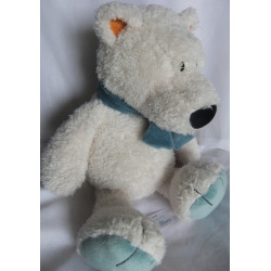 Nici - Plüschtier - Eisbär Bignic weiß, orange, blau mit Schal blau - ca. 50 cm groß Schlenker