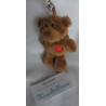 Nici - Schlüsselanhänger - Bär Valentin braun mit kleiner roter Herzapplikation - ca. 10 cm  groß - Schlenker