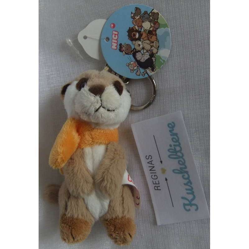 Nici - Schlüsselanhänger - Erdmännchen mit Schal - ca. 10 cm groß