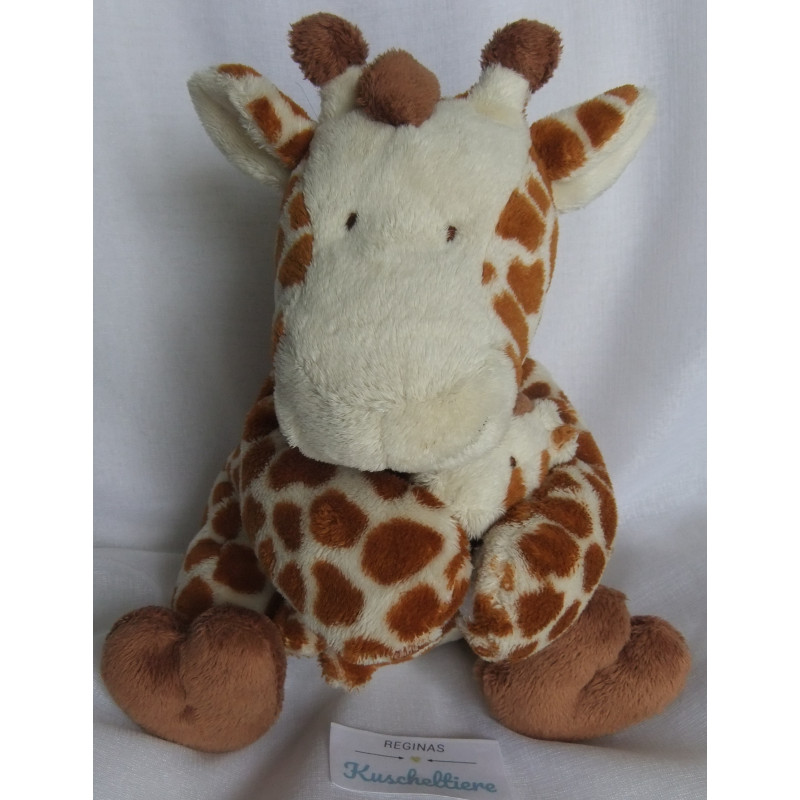 Nicotoy - Plüschtier - Giraffenpärchen - Giraffenmama mit Baby - ca. 25 cm groß - sitzend