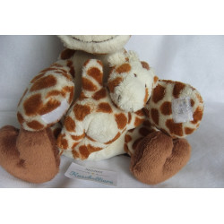 Nicotoy - Plüschtier - Giraffenpärchen - Giraffenmama mit Baby - ca. 25 cm groß - sitzend