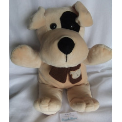 Nicotoy Belgien - Hund Brauntöne mit Strickschal braun - ca. 45 cm groß