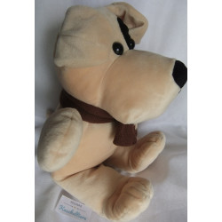 Nicotoy Belgien - Hund Brauntöne mit Strickschal braun - ca. 45 cm groß