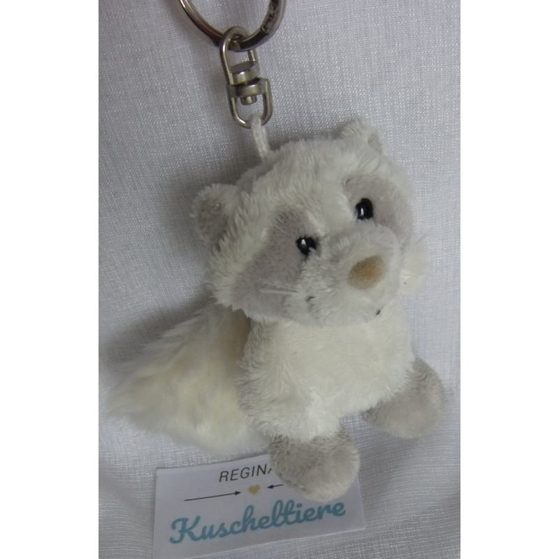 Nici - Schlüsselanhänger - Limited Edition - White Collection - Waschbär - weiß, grau - ca. 10 cm  groß