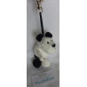 Nici - Schlüsselanhänger / Karabinerhaken - Hund weiß, schwarz mit Herzchenapplikation rot - ca. 12 cm  groß - Schlenker