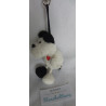 Nici - Schlüsselanhänger / Karabinerhaken - Hund weiß, schwarz mit Herzchenapplikation rot - ca. 12 cm  groß - Schlenker