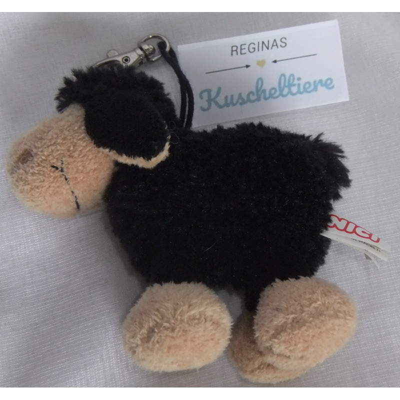 Nici - Schlüsselanhänger / Karabinerhaken - Schaf Jolly Mäh Ben - schwarz - ca. 11 cm groß