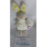 Nici - Schlüsselanhänger - Spring Hase - weiß, grau Öhrchen weiß mit gelben Punkten - ca. 10 cm groß