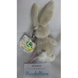 Nici - Schlüsselanhänger - Spring Hase - weiß, grau Öhrchen weiß mit gelben Punkten - ca. 10 cm groß