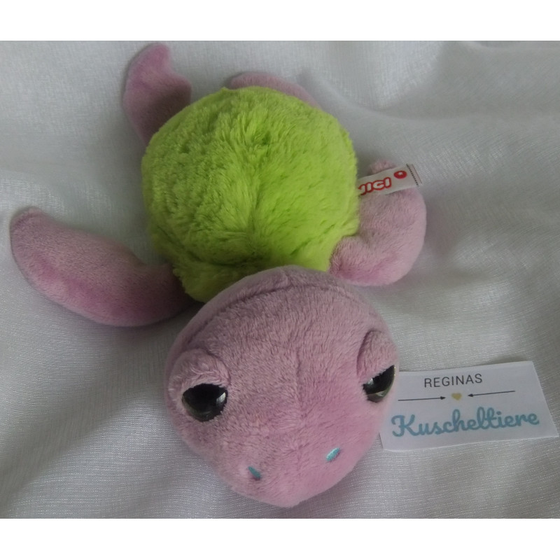 Nici - Plüschtier - Schildkröte Seamon - lila, grün, türkis - mit Glitzeraugen - ca. 25 cm groß - liegend