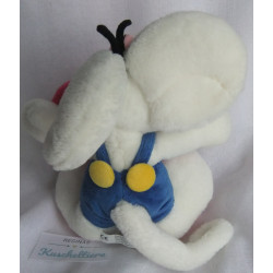 Depesche - Vintage Plüschtier - Diddl Maus mit pinken Herzchen in den Händen - ca. 20 cm groß - stehend