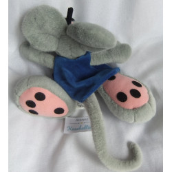 Depesche - Vintage Plüschtier - Diddl Maus grau mit Kleidchen blau - ca. 28 cm groß - Schlenker