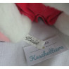 Depesche - Vintage Plüschtier - Diddl Maus weiß mit Latzhose pink mit gelben Knöpfen - ca. 25 cm groß - Schlenker