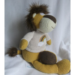 Depot - Plüschtier - For Little Only - Strick - Löwe - senffarben, beige, braun - ca. 48 cm groß - Schlenker