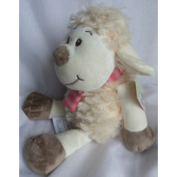 Brauns-Heitmann GmbH & Co.KG - DM - Plüschtier - Schaf creme mit Strickschal rosa gestreift - ca. 40 cm groß - Schlenker