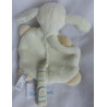 Baby Fehn - Schmusetuch - Schaf wollweiß mit Schnullerband gestreift - ca. 21 cm lang