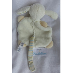 Baby Fehn - Schmusetuch - Schaf wollweiß mit Schnullerband gestreift - ca. 21 cm lang