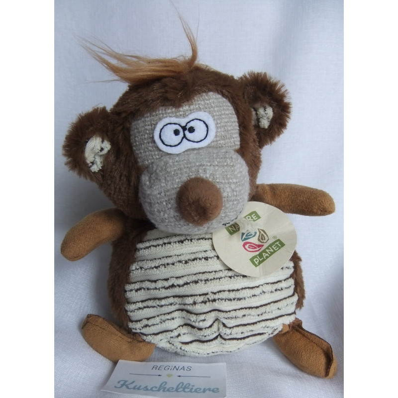 Nature Planet - Plüschtier - Fancy Affe - braun, beige - ca. 17 cm hoch - sitzend