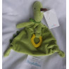 Ernstings Family - Topomini - Schmusetuch - Dino grün, bunte Kreise mit Beißring gelb - ca. 30 cm lang