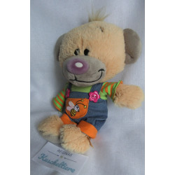 Depesche - Vintage Plüschtier - Pimboli Bär mit Pullover und Latzhose - ca. 23 cm groß - Schlenker