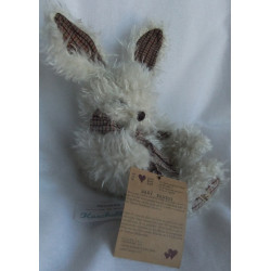 Bukowski Design - Plüschtier - Hase Baby Ernest- wollweiß, braun kariert - ca. 22 cm groß - Schlenker