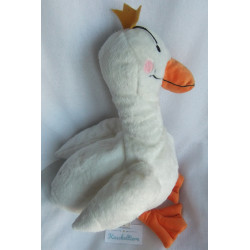 Ikea - Plüschtier - Ankig - Entchen Ente weiß, orange mit Krönchen gelb - ca. 45 cm groß - Schlenker