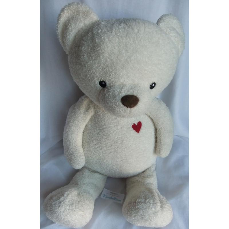 H&M Home - Plüschtier - Bär weiß mit rotem Herzchen - ca. 60 cm groß - Schlenker