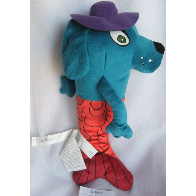 Ikea - Plüschtier - Sagoskatt 2021 - Meerjungfrau-Hund - blau, orange-rostbraun - ca. 35 cm groß