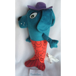 Ikea - Plüschtier - Sagoskatt 2021 - Meerjungfrau-Hund - blau, orange-rostbraun - ca. 35 cm groß
