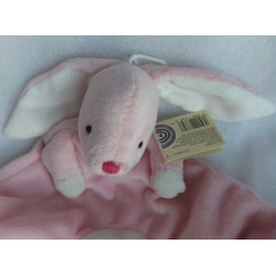 Inware - Inwolino - Schmusetuch - Hase rosa, weiß - mit Schnullerband (Klettverschluß)
