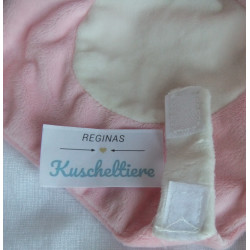 Inware - Inwolino - Schmusetuch - Hase rosa, weiß - mit Schnullerband (Klettverschluß)