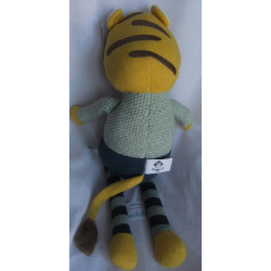 Depot - Plüschtier - For Little Only - Strick - Tiger mit Schlips - gelb, beige, blau, grau - ca. 56 cm groß - Schlenker