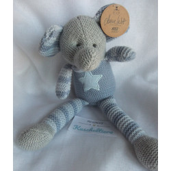 Nanu Nana - Anne Witt - Spieltier - Strick - Elefant - grau, blau - ca. 27 cm groß - Schlenker