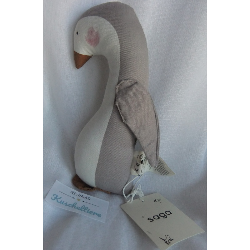 Saga - Coppenhagen - Spieltier Greifling - Pinguin Kejser mit Knistergeräusch Flügel - grau, weiß - ca. 21 cm groß