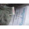 Ty - Plüschtier - Vintage - Katze Beani grau mit roter Schleife - ca. 21 cm groß - liegend